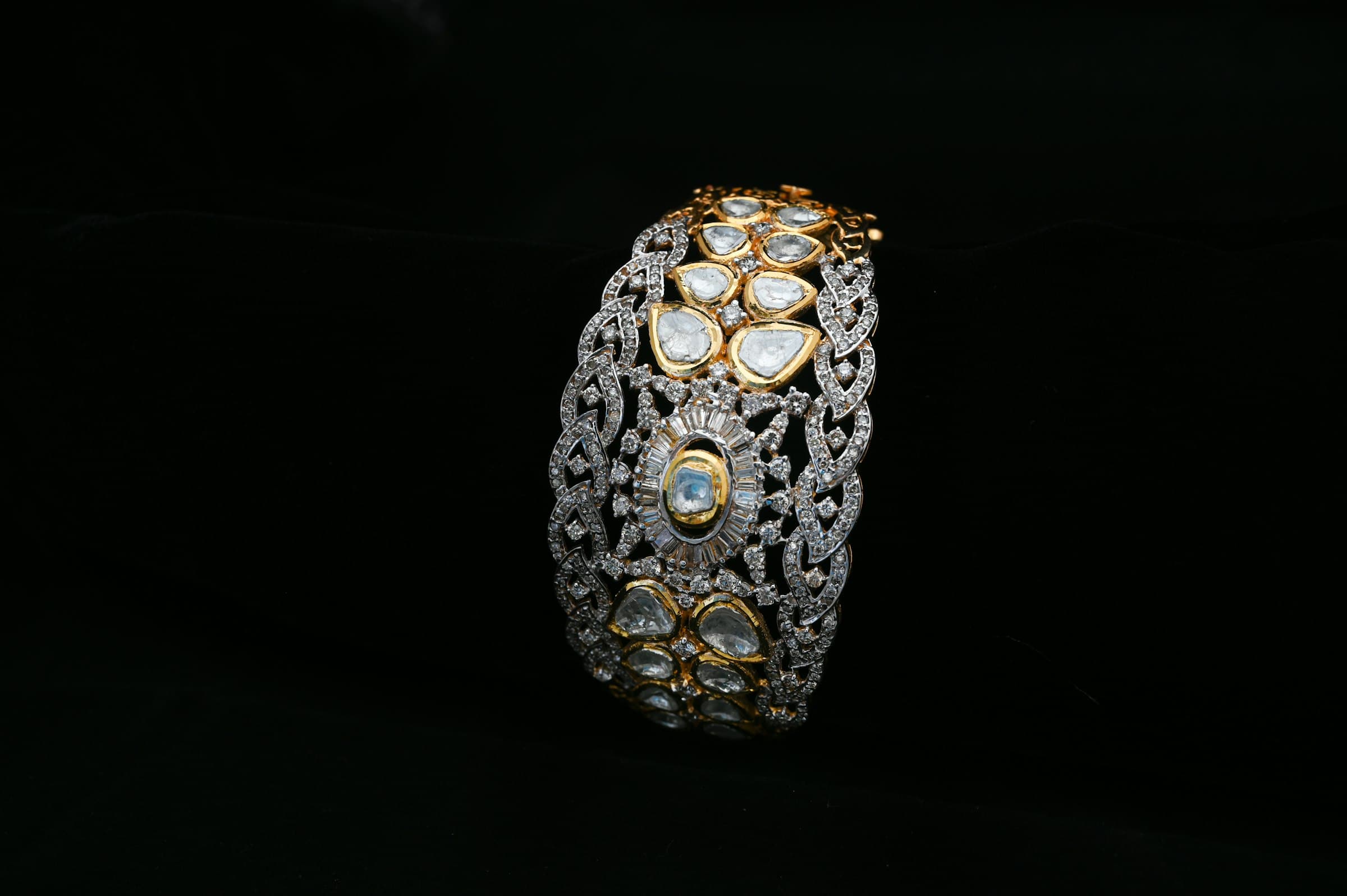 Cinematic silver jewelry macro